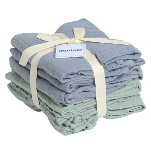 Muslin Cloth Organic Grey/Green 6-pack