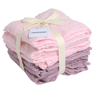 Muslin Cloth Organic Rose/Purple 6-pack