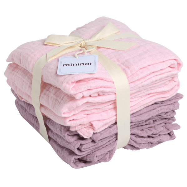 Muslin Cloth Organic Rose/Purple 6-pack