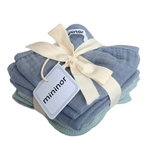 Wash cloth organic cotton "Willow Green/Grey seal" 6 pcs