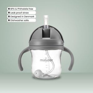 Straw Bottle Tritan 220ml "Grey Seal"