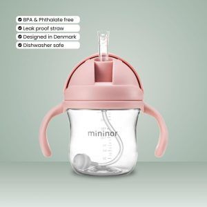 Straw Bottle Tritan 220ml "Rose"